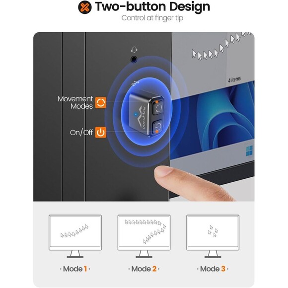 DofuHem Mini Mouse Mover w/2 Buttons Undetectable Tiny Mouse Jiggler with ON/Off - Picture 5 of 7